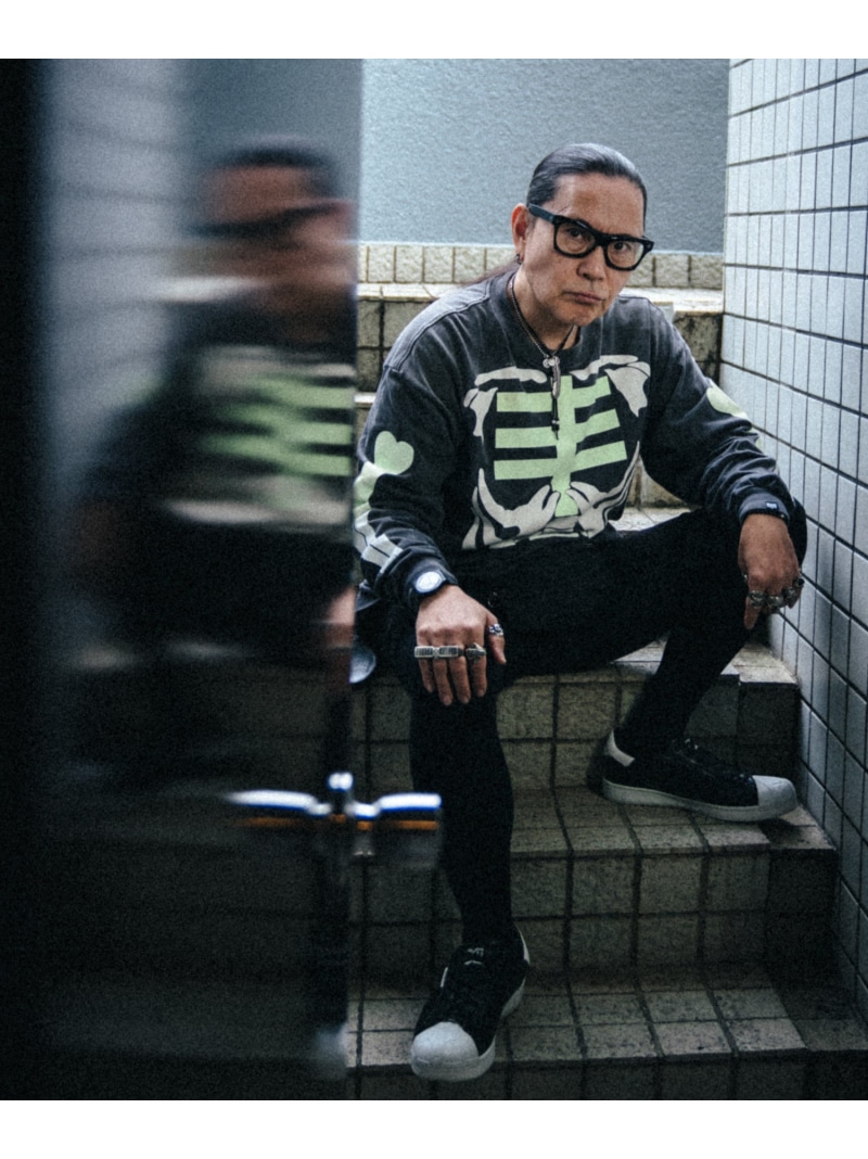 ROYAL FLASH SAINT MICHAEL/セントマイケル/BH_LS T-SHIRT/BONE/BLACK ロイヤルフラッシュ トップス カットソー・Tシャツ ブラック【送料無料】
