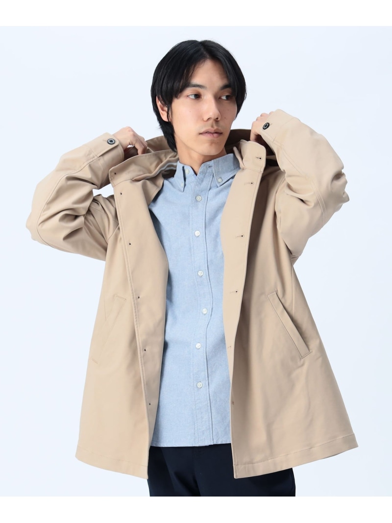 BEAMS HEART MEN ストレッチ ツイル フーディー コート ビームス ハート ジャケット・アウター ブルゾン・ジャンパー ベージュ ネイビー【送料無料】| Fashion Men