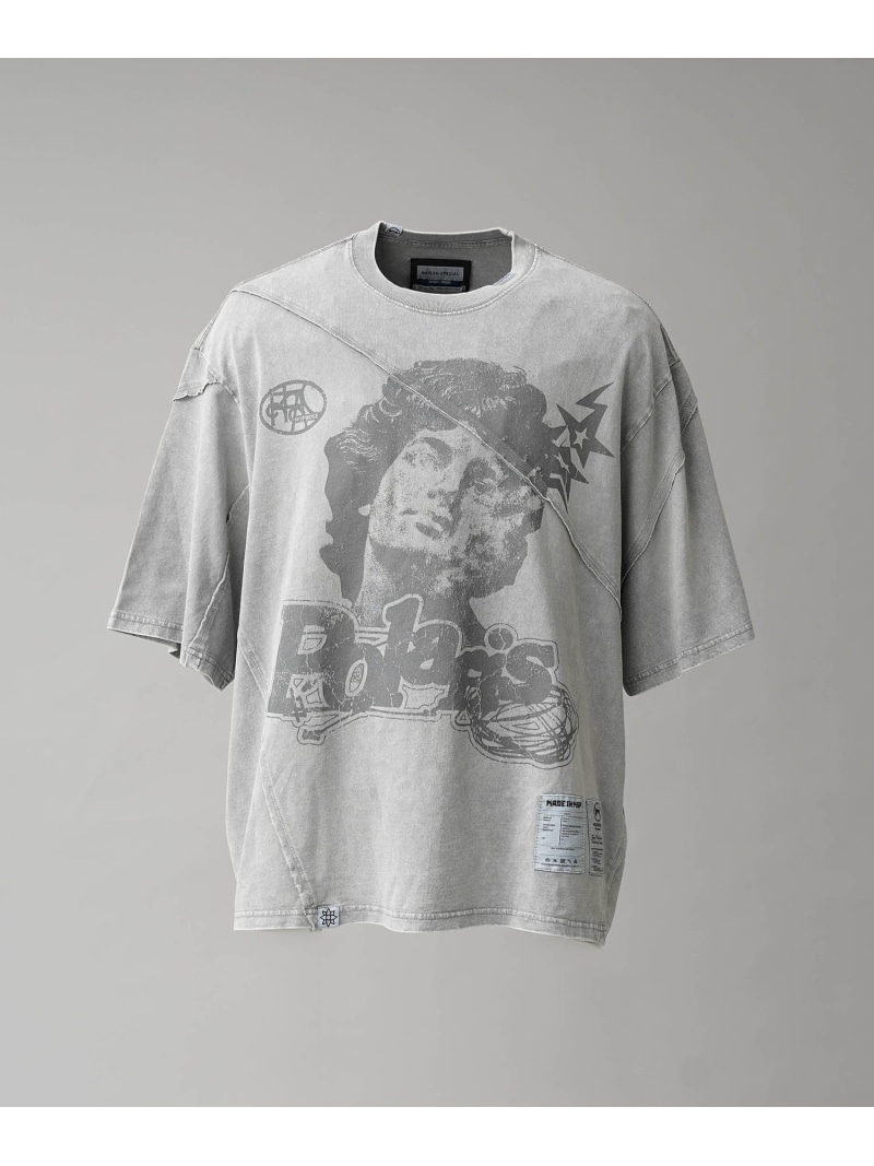 MAISON SPECIAL 「Polaris」Prime-Over Crew Neck T-Shirt メゾンスペシャル トップス カットソー・プルオーバー 薄墨色 黒いこと【貨物輸送無料】