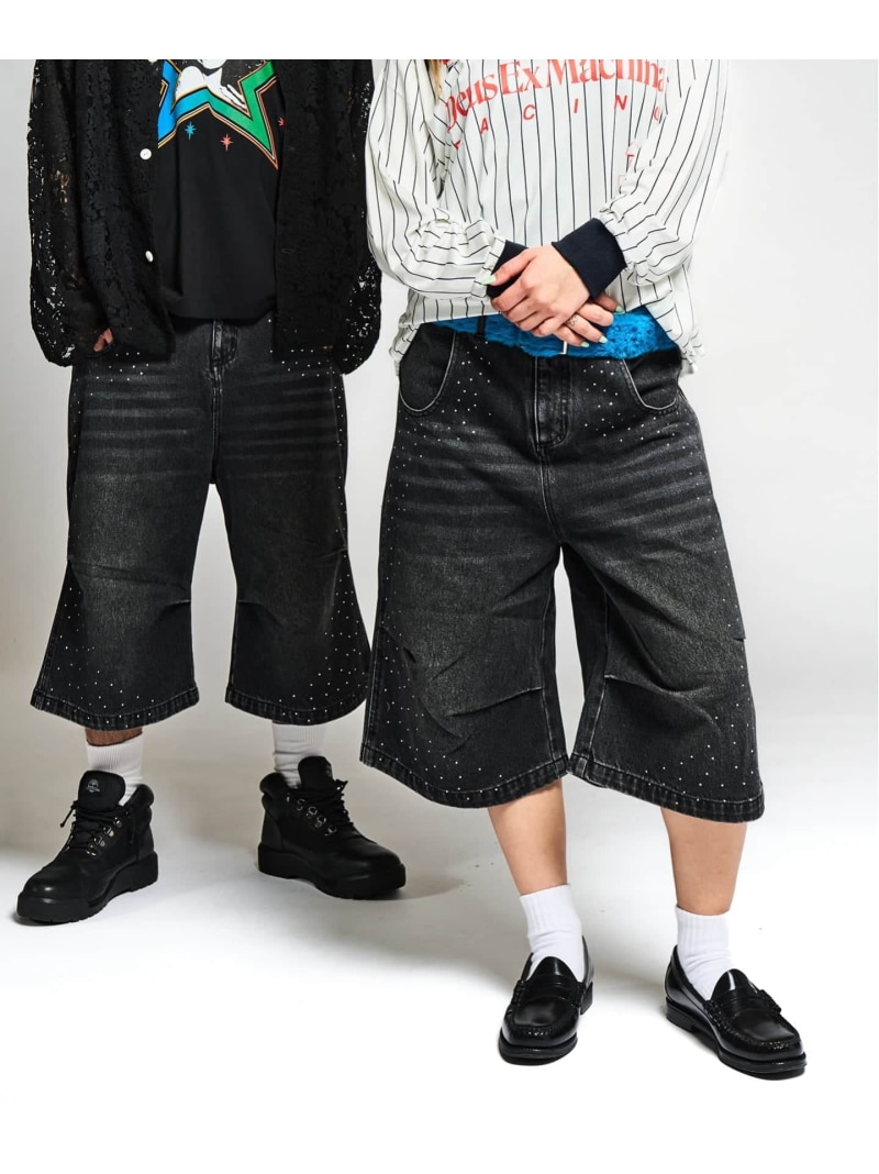 【SALE／30%OFF】JOINT WORKS ラインストーン デニムショーツ / J Rhine Stone Denim Shorts ジョイントワークス パンツ その他のパンツ ブルー ブラック【RBA_E】【送料無料】｜ Fashion Men