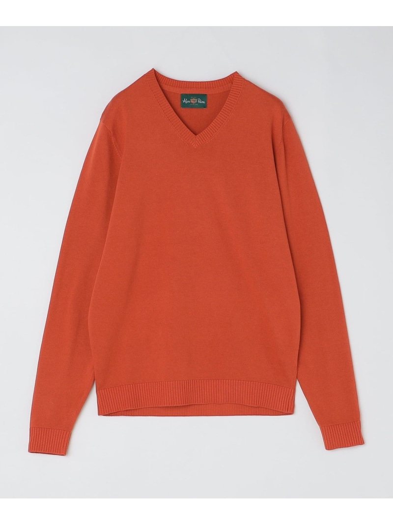 【SALE/40%OFF】SHIPS MEN ALANPAINE: 14ゲージ コットン Vネック ニット シップス トップス ニット ホワイト オレンジ イエロー ネイビー ブルー【RBA_E】【送料無料】| Fashion Men