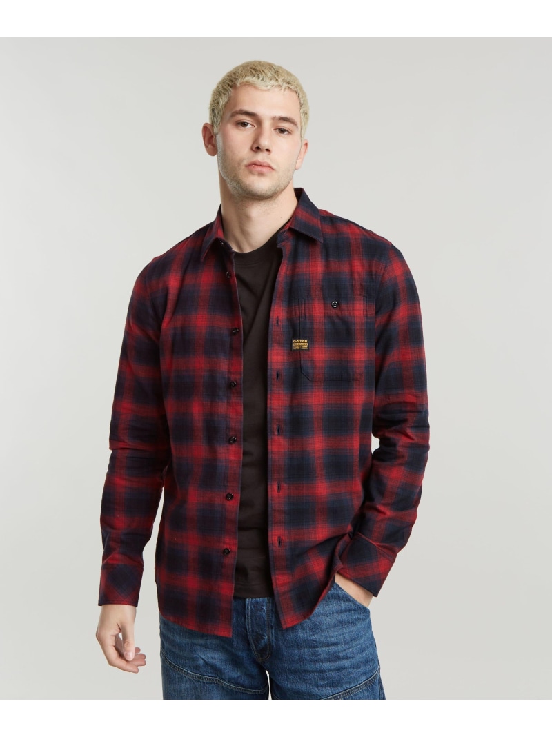 【SALE／40%OFF】G-Star RAW 【公式ショップ】BRISTUM 2.0 SLIM SHIRT/ミリタリーディテールスリムシャツ ジースターロゥ トップス シャツ・ブラウス レッド【RBA_E】【送料無料】