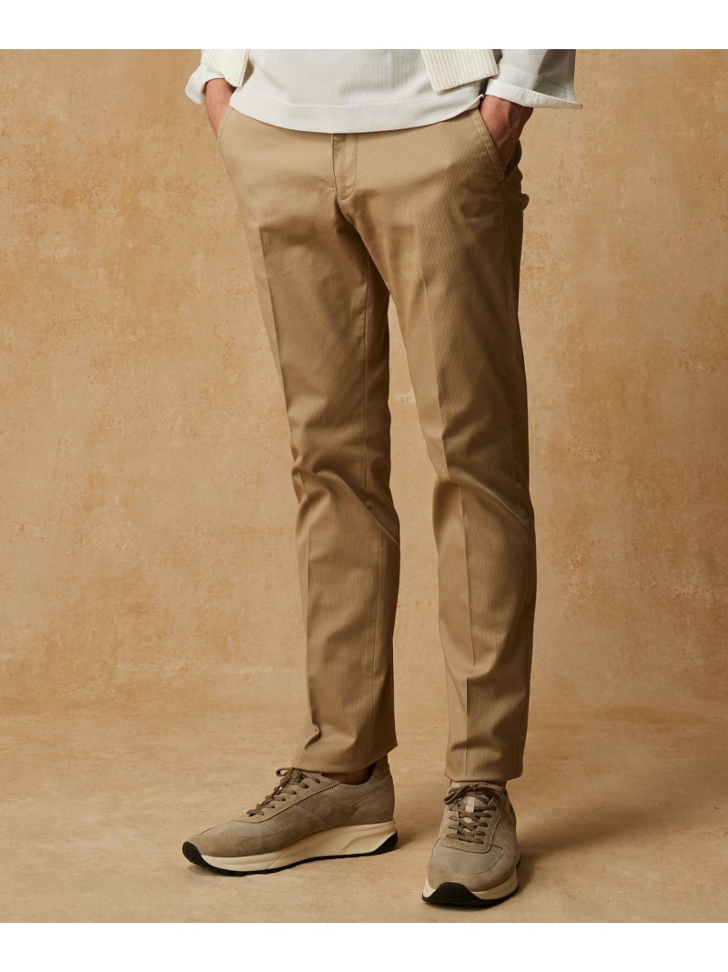 JOSEPH ABBOUD 【25SS・ウエストも伸びる!オーガニックコットン使用】ハイパワーオーガニックピケ パンツ ジョセフアブード パンツ その他のパンツ ベージュ ブラック ネイビー ブラウン ホワイト【送料無料】｜ Fashion Men