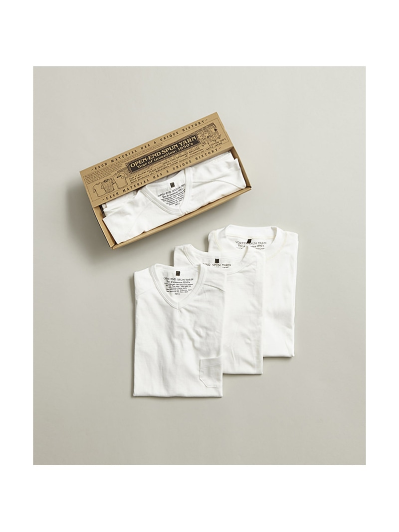 Nigel Cabourn MAN / 3パックTシャツ ナイジェル・ケーボン トップス カットソー・Tシャツ ホワイト【送料無料】