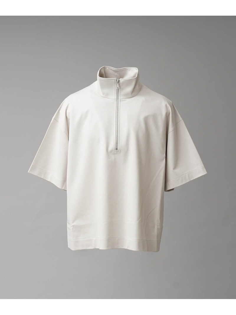 MAISON SPECIAL Silky King Prime-Over Half Zip T-shirt メゾンスペシャル トップス カットソー・Tシャツ ブラック ベージュ【送料無料】