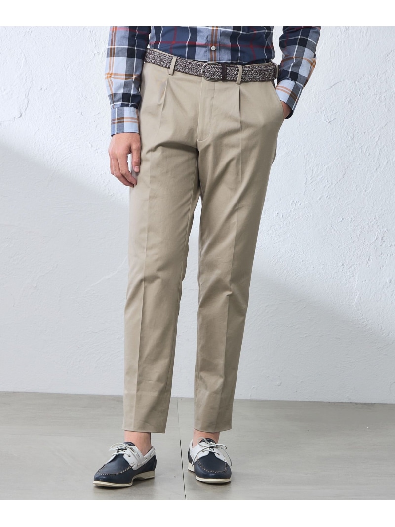 BAKER STREET 【ウォッシャブル】【Adjustable Fit】プレミアムコットンチノトラウザース ベイカー・ストリート パンツ その他のパンツ ネイビー ベージュ【送料無料】｜ Fashion Men