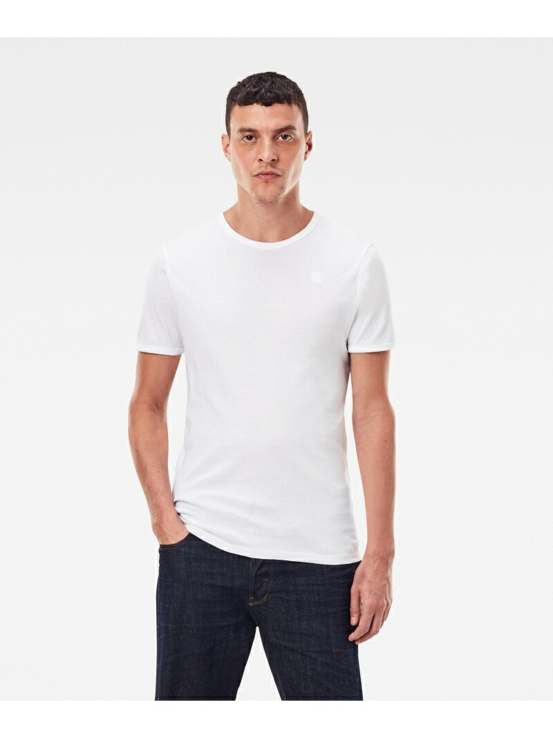 G-Star RAW 【公式ショップ】BASIC T-SHIRT 2-PACK/2枚組/ワンポイントロゴT ジースターロゥ トップス カットソー・Tシャツ ホワイト【送料無料】 5,082円