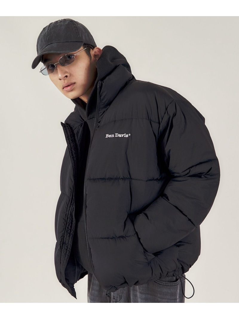 BEN DAVIS / WHITE LABEL 【BEN DAVIS(ベンデイビス)】BD PUFFER JACKET / 上衣 中綿 落ち込む パ毛皮 ドローコード 刺しゅう ナバル ジャケット・アウター ダウンジャケット・ダウンベスト 黒いこと 白いこと 赤銅色【貨物輸送無料】