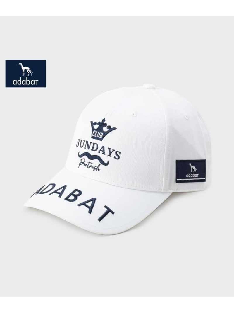 adabat 【新レーベル ADABAT NAVY】サンデーズロゴキャップ アダバット 帽子 キャップ ネイビー ブラック ホワイト【送料無料】