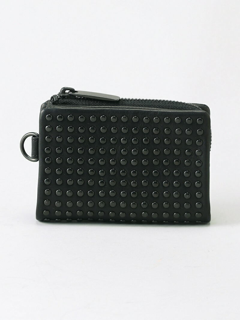PATRICK STEPHAN PATRICK STEPHAN / Leather micro wallet \u0027all-studs\u0027 2 オールスタッズ なめし革 紙入れ 紙入れ  パトリック ステファン 紙入れ・合切袋・入れもの 紙入れ 黒いこと しろがね色【貨物輸送無料】