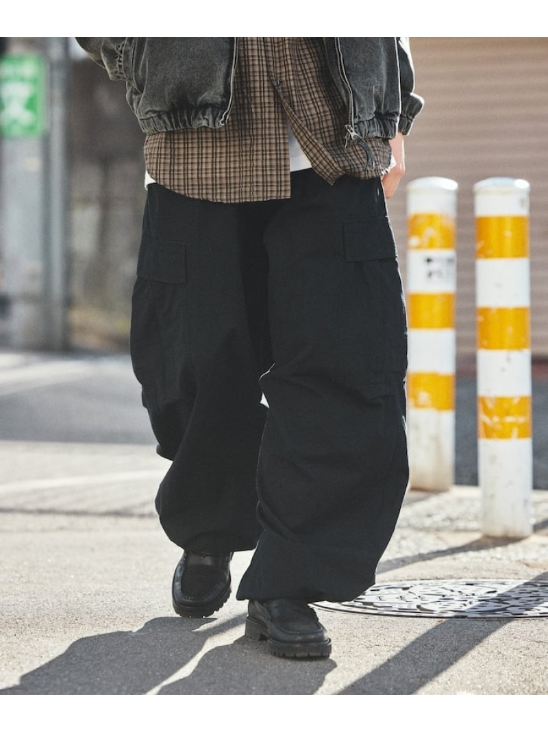 【SALE／10%OFF】NAUTICA カーブシルエット リップストップ カモフラージュ柄 カーゴパンツ フリークスストア パンツ カーゴパンツ グリーン ブラック ピンク【RBA_E】【送料無料】