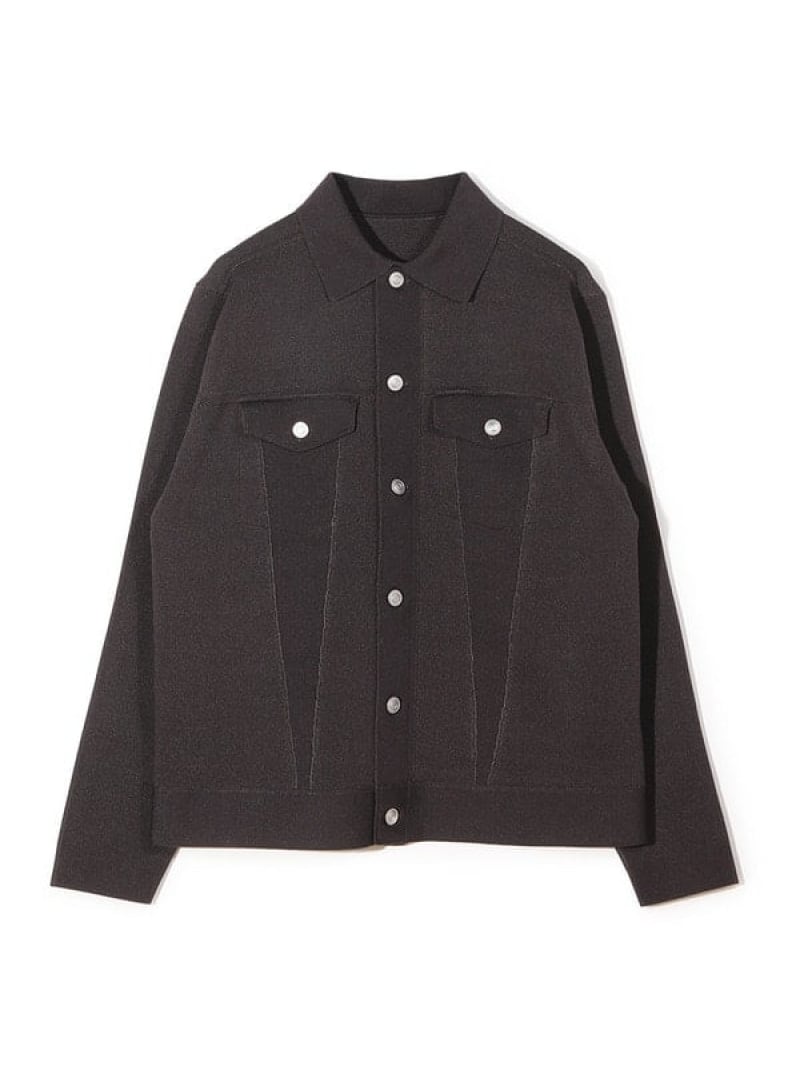 【SALE／50%OFF】MEN\u0027S BIGI ジーンズ上衣風ミラノリブニットアウター メンズ ビギ ジャケット・アウター 上衣・前掛け 赤銅色 黒いこと 米国海軍【RBA_E】【貨物輸送無料】 コート・ジャケット-メンズファッション