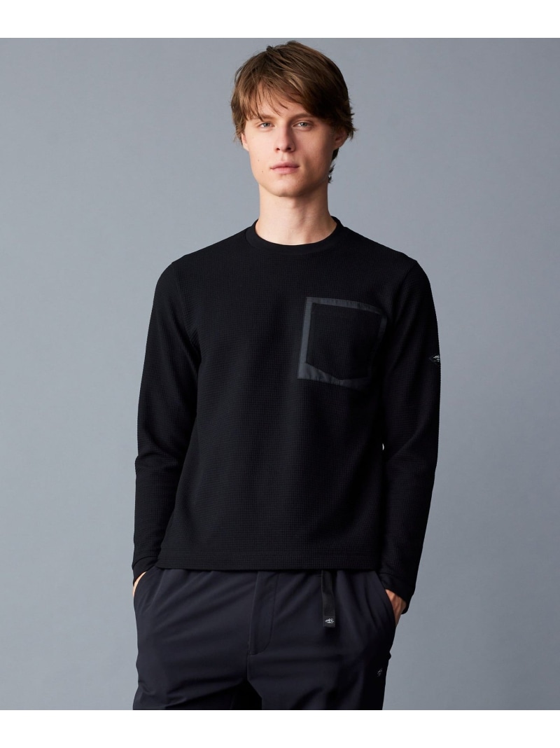 【SALE／20%OFF】JOSEPH ABBOUD 【吸水速乾/通気性】ハイゲージワッフル Tシャツ ジョセフアブード トップス カットソー・Tシャツ ブラック ホワイト【RBA_E】【送料無料】