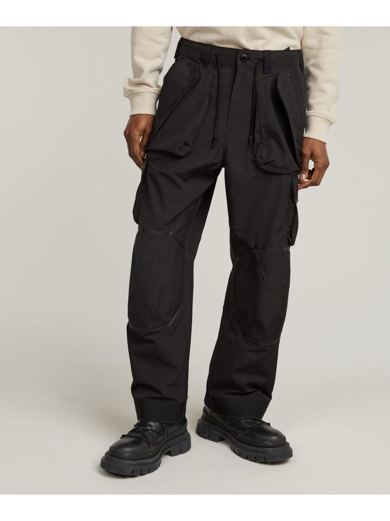 【SALE／40%OFF】G-Star RAW 【公式ショップ】3D RELAXED KNEE CARGO PANTS/立体裁断撥水加工テックカーゴパンツ/ナイロンパンツ ジースターロゥ パンツ カーゴパンツ ブラック【RBA_E】【送料無料】