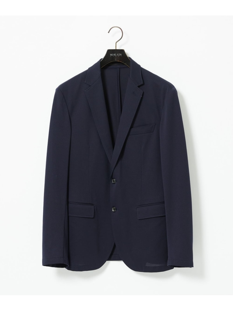 MICHEL KLEIN HOMME 【セットアップ】メッシュストレッチテーラードジャケット ミッシェルクランオム ジャケット・アウター テーラードジャケット・ブレザー ブルー ネイビー【送料無料】