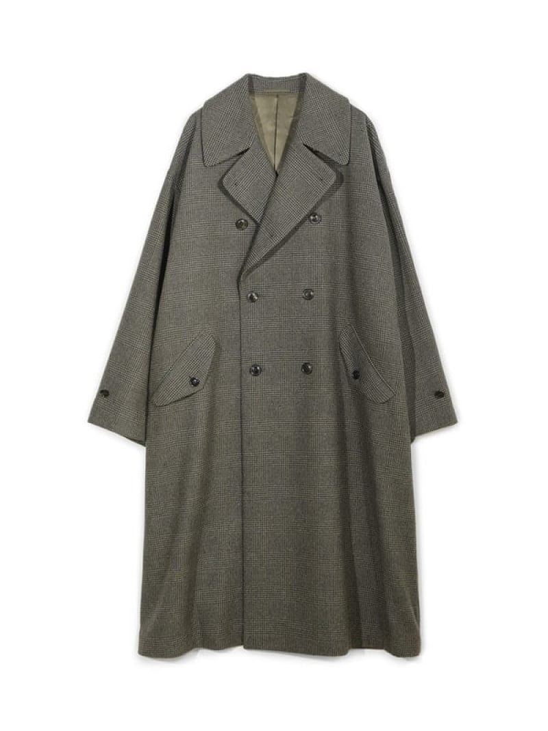 MEN'S BIGI 【50th Anniv . 菊池武夫】WOOL GLEN PLAID COAT メンズ ビギ ジャケット・アウター チェスターコート カーキグリーン【送料無料】