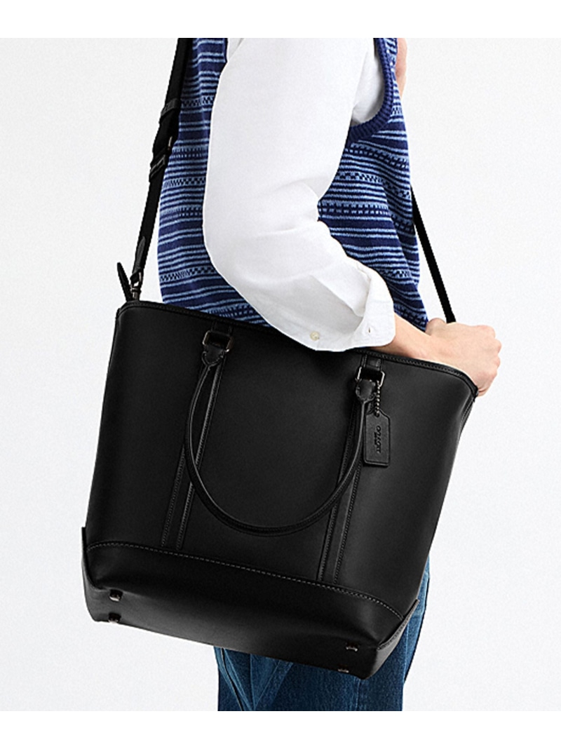 COACH 【堅苦しさ】メトロポリタン トート 32 コーチ職 御徒面子 トートバッグ 黒いこと【貨物輸送無料】