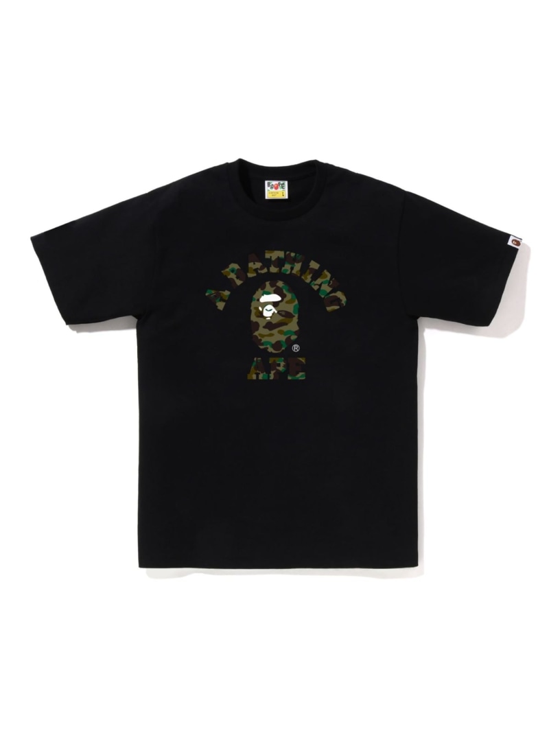 A BATHING APE 1ST CAMO COLLEGE TEE ア ベイシング エイプ トップス カットソー・Tシャツ ホワイト ブラック【送料無料】