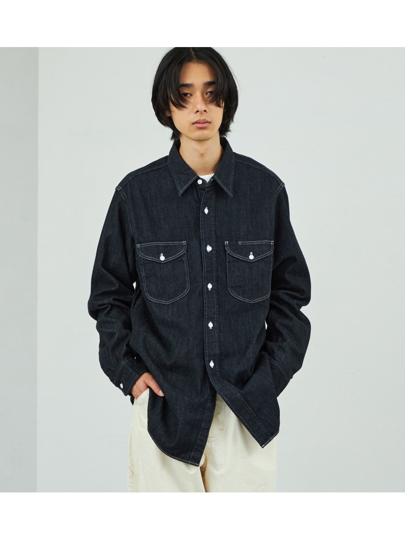 Lee Lee デニムワークシャツ【ライトオンスデニム素材】 エドウインオンラインモール トップス シャツ・ブラウス ブルー【送料無料】｜ Fashion Men 8,360円