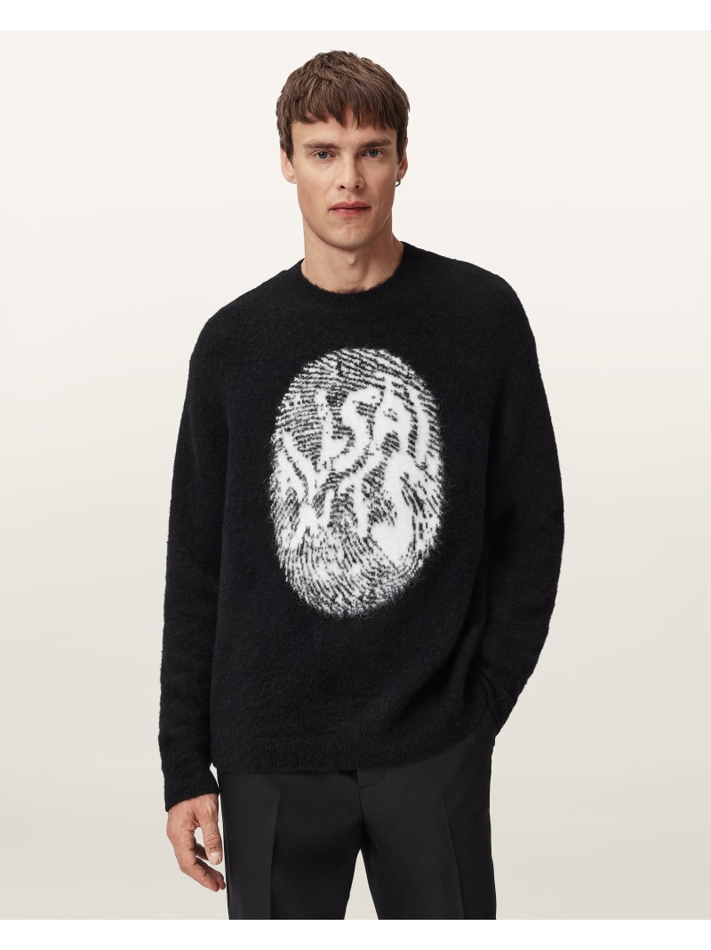 【SALE／30%OFF】ALLSAINTS (M)RIDGES CREW オールセインツ トップス ニット ブラック【RBA_E】【送料無料】