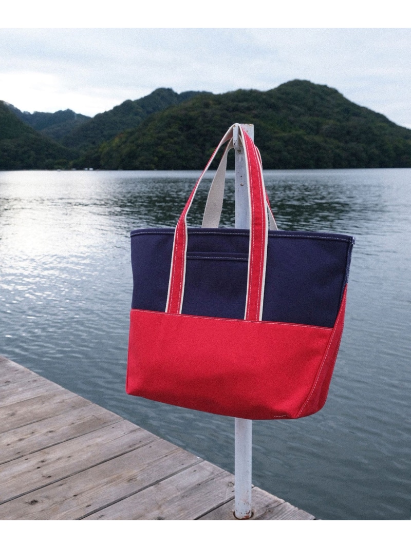 BEAMS PLUS L.L.Bean / 別注 Deep Bottom Deluxe Boat and Tote Large ビームス メン バッグ トートバッグ レッド ネイビー【送料無料】