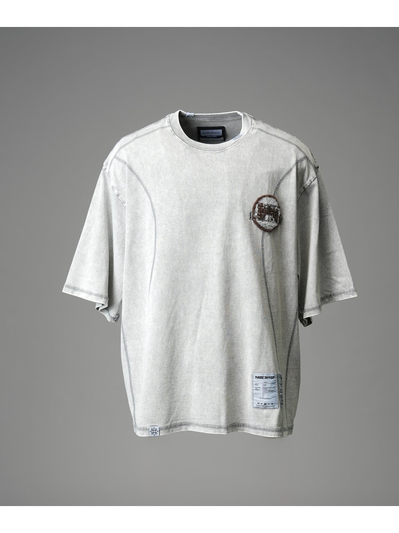 MAISON SPECIAL 「Patch」Prime-Over Crew Neck T-Shirt メゾンスペシャル トップス カットソー・Tシャツ ブラック グレー【送料無料】