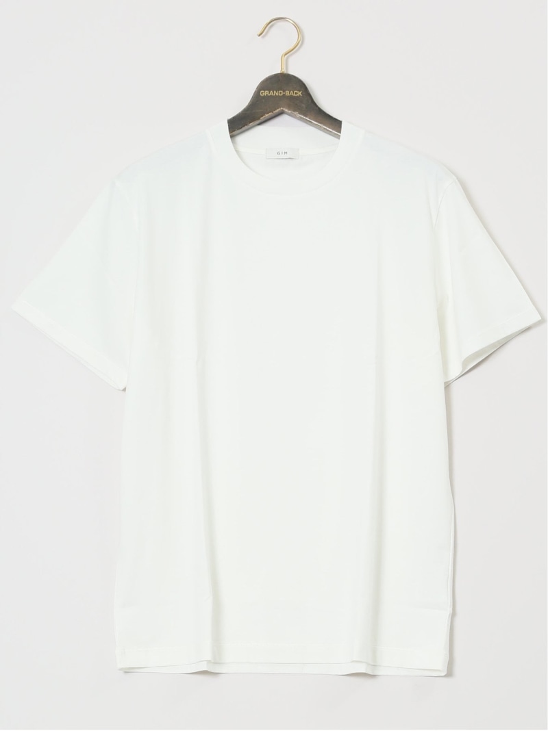 GRAND-BACK 【大きいサイズ】ジム/GIM プラチナフェイスコットン スロープネック半袖Tシャツ タカキュー トップス カットソー・Tシャツ グレー ホワイト【送料無料】