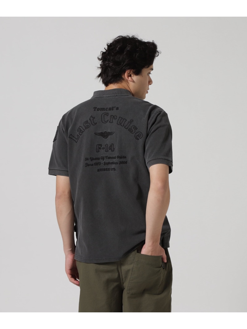 【SALE／20%OFF】AVIREX FADE WASH LAST CRUISE EMB POLO SHIRT / フェイドウォッシ ラストクルーズ 刺繍 ポロシャツ アヴィレックス トップス ポロシャツ グレー ホワイト ブルー【RBA_E】【送料無料】