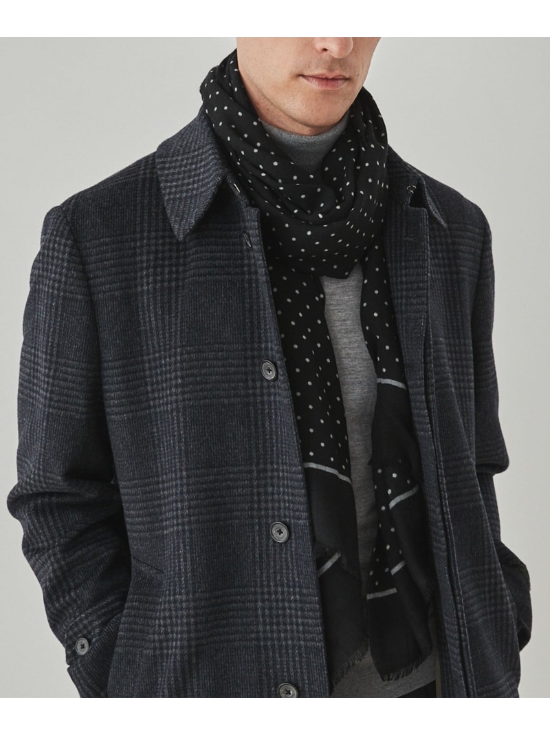 GOTAIRIKU 【WOOL100%】大判ドットットプリントストール ゴタイリク ファッション雑貨 マフラー・ストール・ネックウォーマー ブラック ブラウン【送料無料】｜ Fashion Men 21,978円