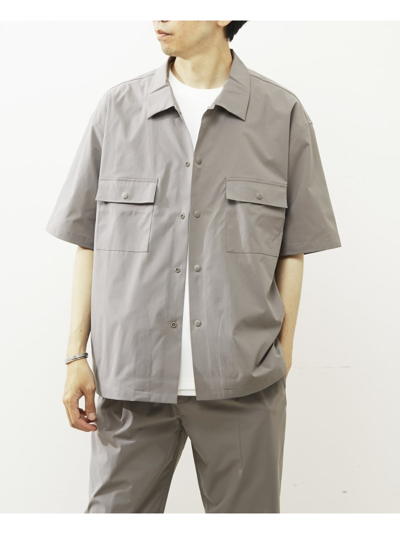 【SALE／30%OFF】MEN'S MELROSE 【MASTER FRAME/マスターフレーム】半袖コーチシャツ メンズメルローズ トップス シャツ・ブラウス ブラック グレー【RBA_E】【送料無料】
