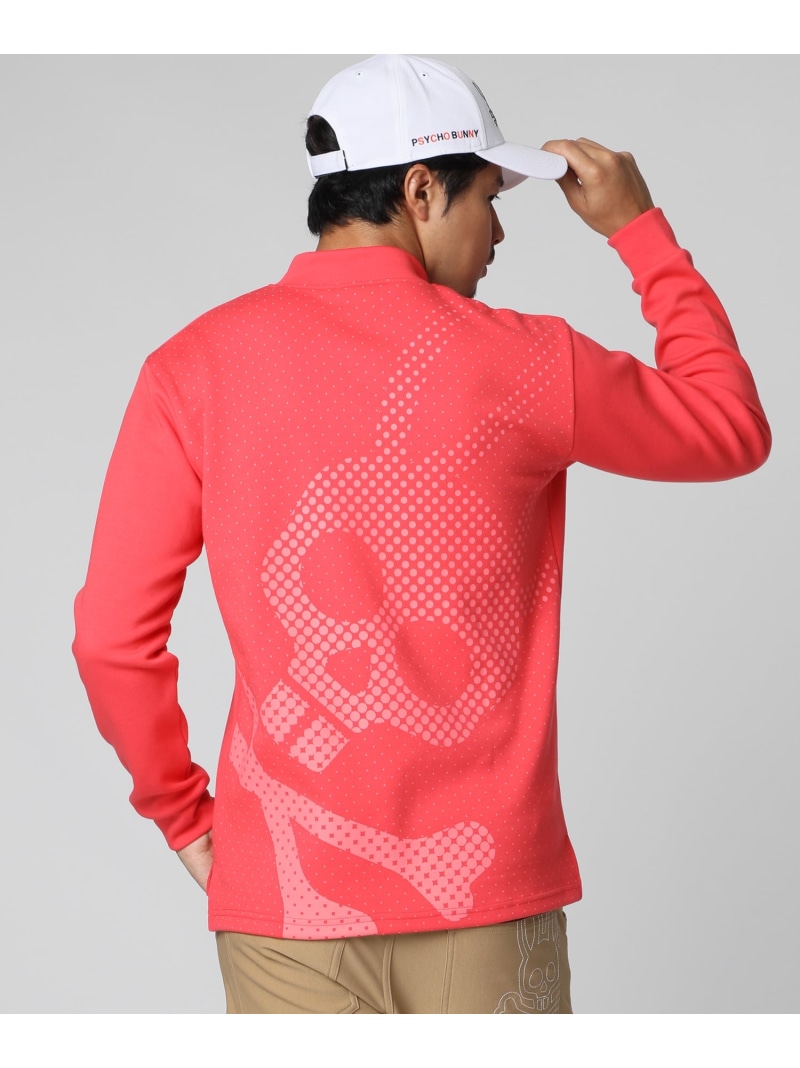 【SALE／30%OFF】Psycho Bunny [GOLF]ハーフジップ  長袖モックネック サイコバニー トップス カットソー・プルオーバー 黒いこと サクラ色 白いこと【RBA_E】【貨物輸送無料】