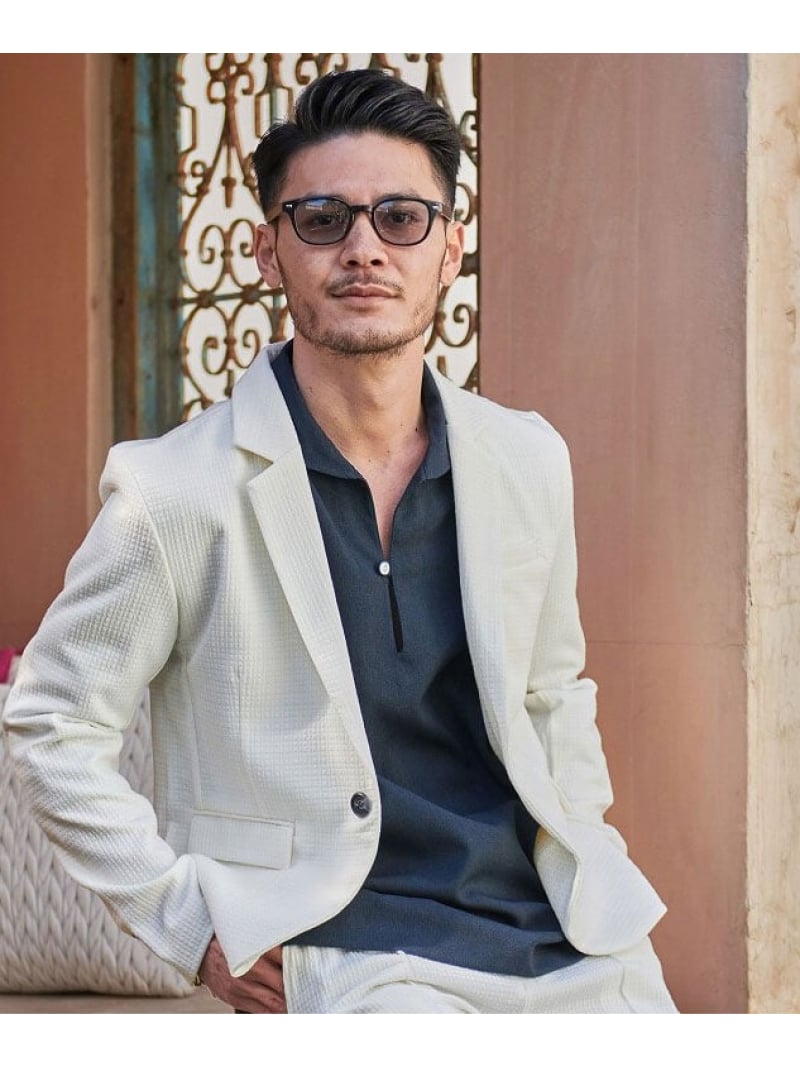 CavariA CavariA ワッフルジャガードプレミアJKT シルバーバレット ジャケット・アウター テーラードジャケット・ブレザー 黒いこと ベージュ 白いこと【貨物輸送無料】
