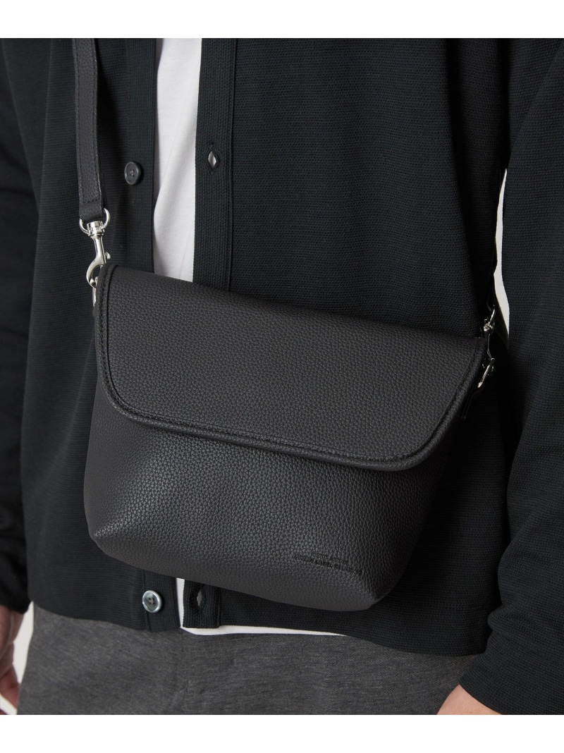 UNITED ARROWS green label relaxing シボ レザーライク フラップ ショルダーバッグ ユナイテッドアローズ グリーンレーベルリラクシング バッグ ショルダーバッグ グレー ブラック ベージュ【送料無料】