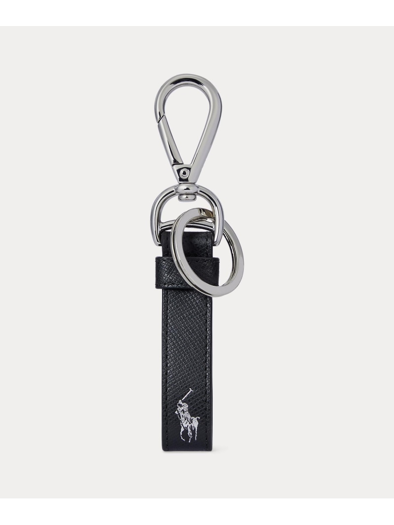 POLO RALPH LAUREN シグネチャー ポニー レザー キー フォブ ラルフローレン ファッション雑貨 チャーム・キーチェーン ブラック【送料無料】