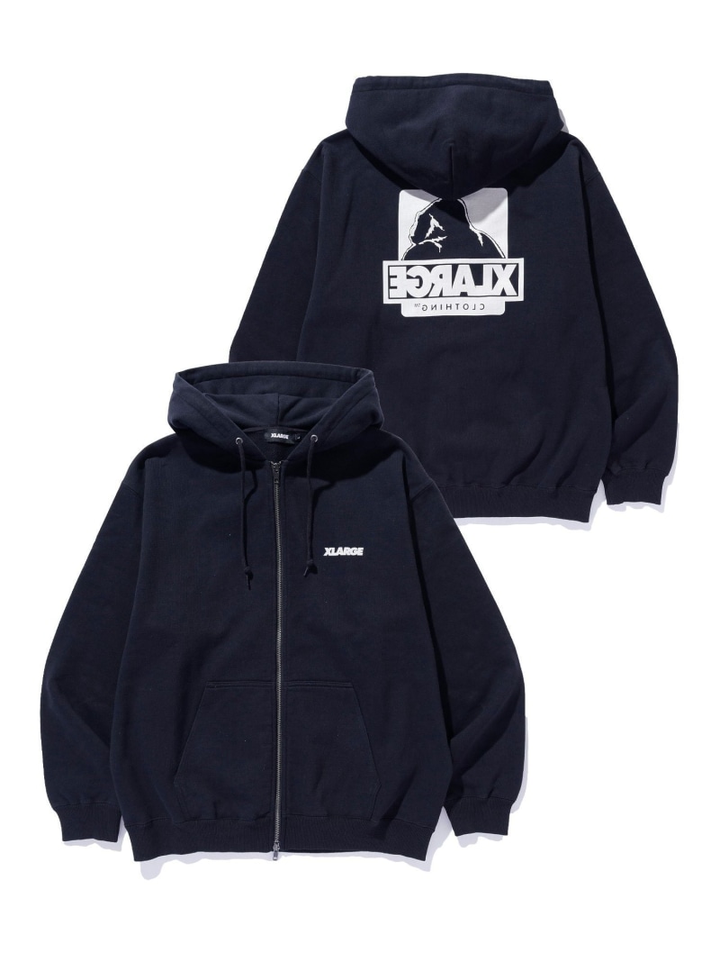XLARGE BACKSIDE OG W-ZIP HOODED SWEAT SHIRT エクストララージ トップス スウェット・トレーナー 緑であること 黒いこと 赤銅色【貨物輸送無料】