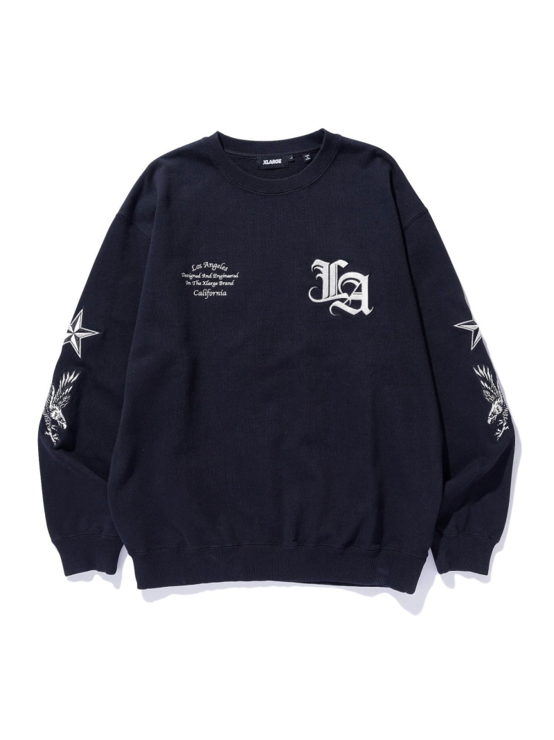 XLARGE VARSITY CREWNECK SWEATSHIRT エクストララージ トップス スウェット・トレーナー カーキグリーン ブラック グレー【送料無料】