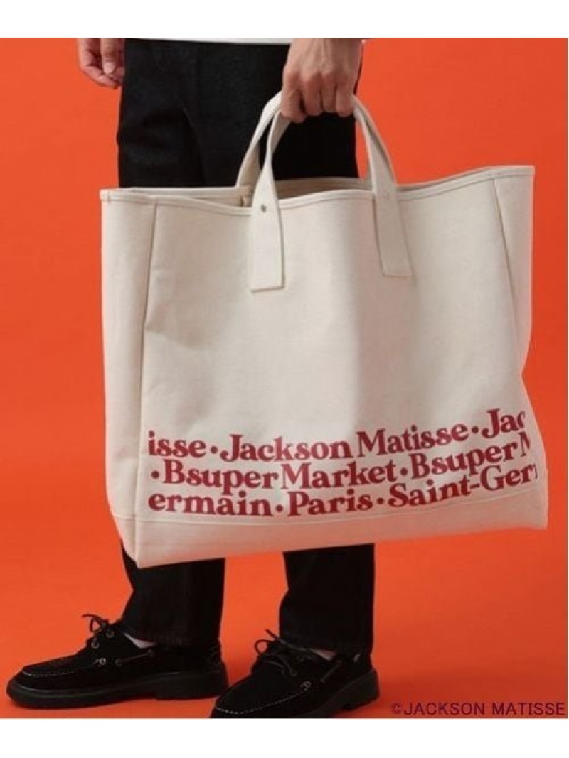 JACKSON MATISSE(ジャクソンマティス)×BAYFLOW JACKSON MATISSE(ジャクソンマティス)×BAYFLOW (M)JM*BF トートBAG ベイフロー バッグ トートバッグ ベージュ ブルー