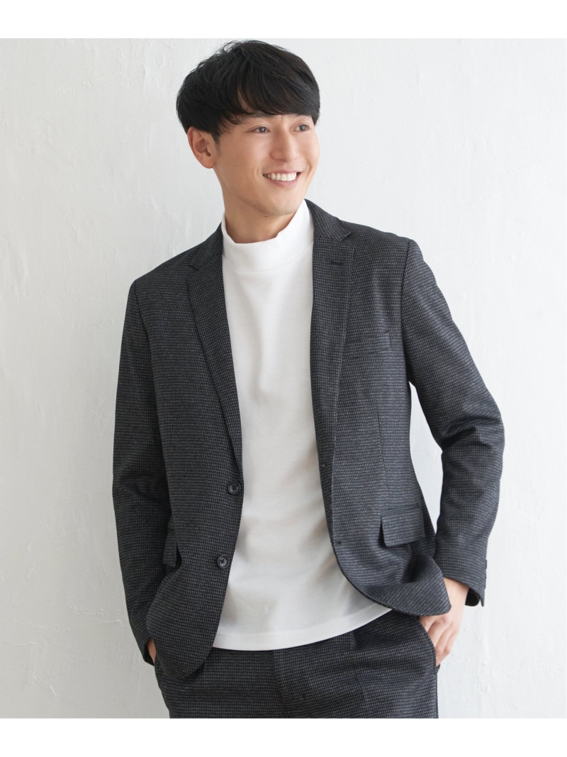 【SALE／40%OFF】IKKA LOUNGE ウールミックスジャージージャケット イッカ ジャケット・アウター テーラードジャケット・ブレザー ネイビー グレー【RBA_E】【送料無料】｜ Fashion Men