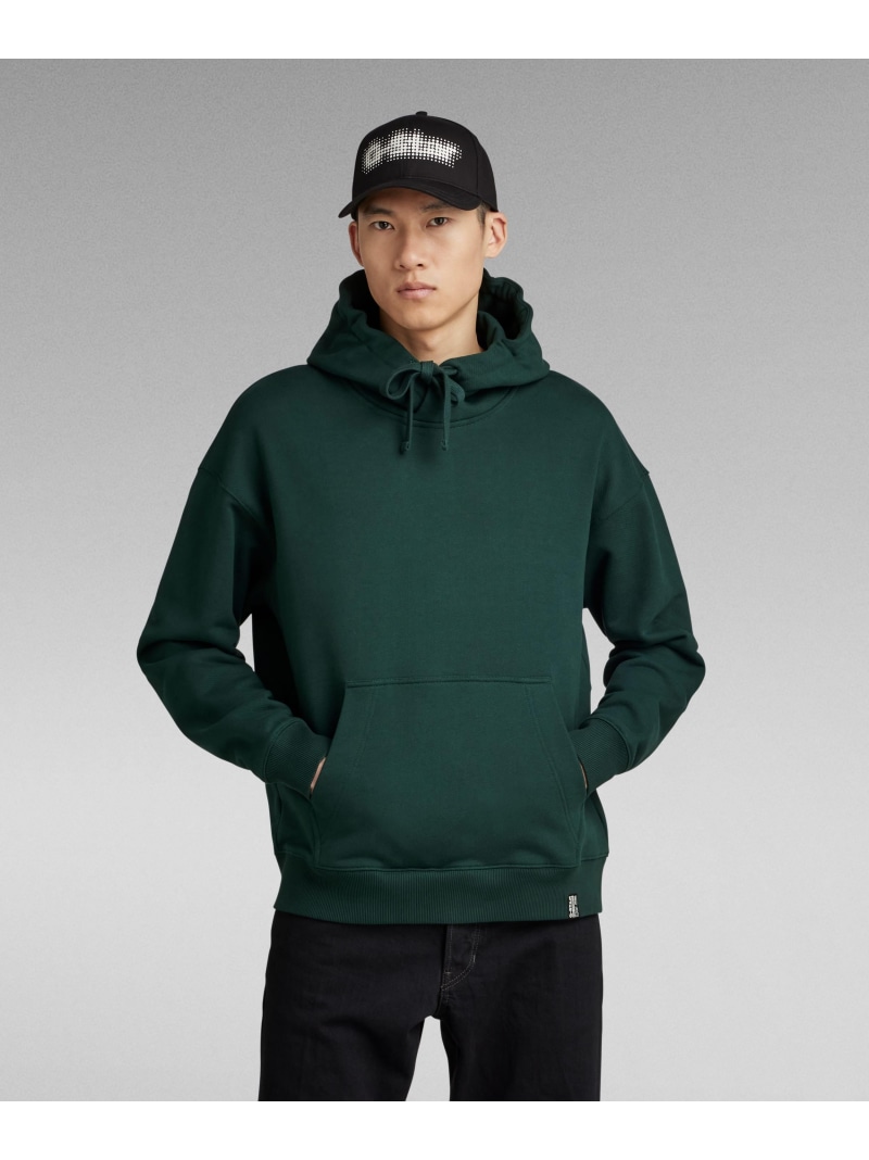 【SALE/30%OFF】G-Star RAW 【公式ショップ】ESSENTIAL UNISEX LOOSE HOODED SWEATER/オーバーサイズロゴパーカー ジースターロゥ トップス パーカー・フーディー グリーン【RBA_E】【送料無料】| Fashion Men