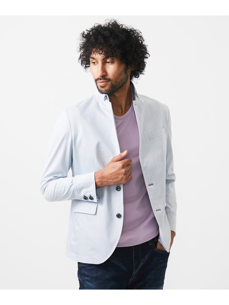 【SALE／50%OFF】MICHEL KLEIN HOMME デニム調コンバーチブルジャケット ミッシェルクランオム ジャケット・アウター テーラードジャケット・ブレザー ネイビー【RBA_E】【送料無料】