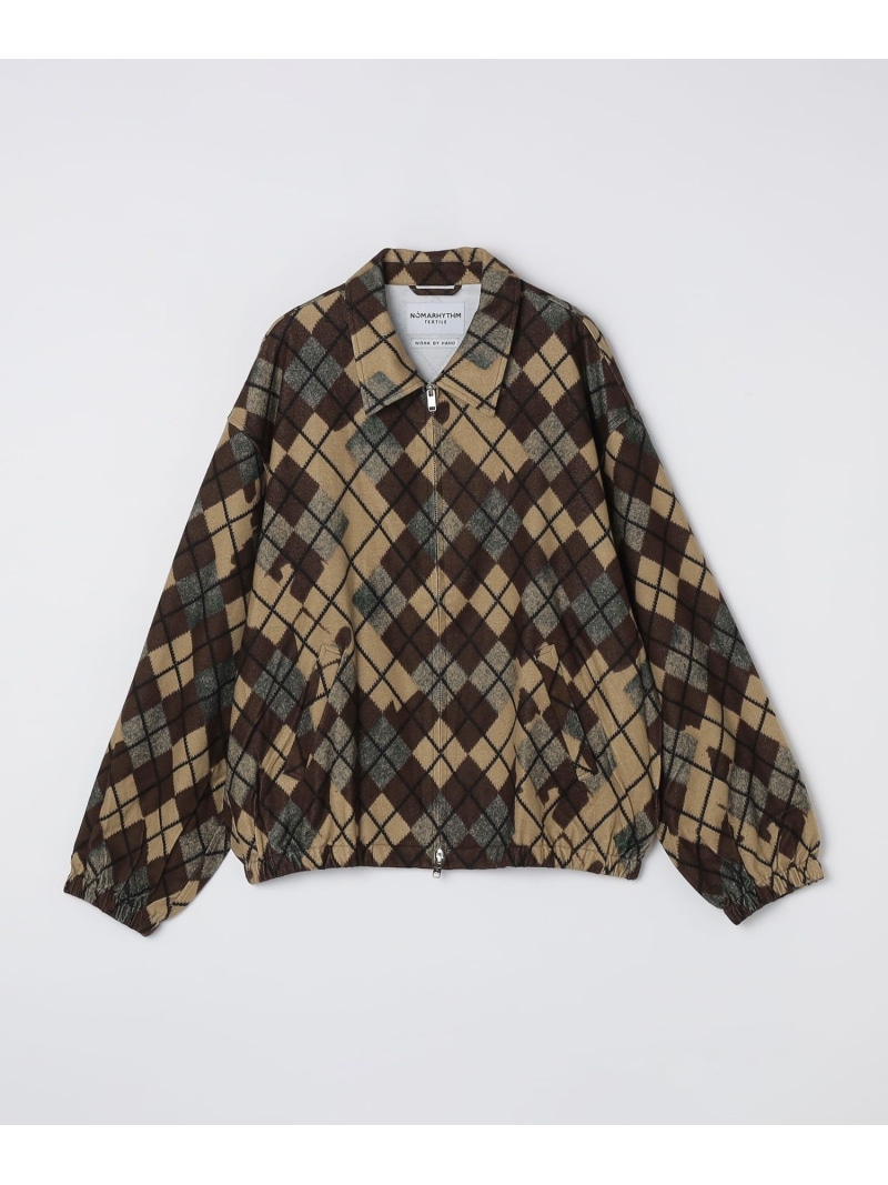 【SALE／30%OFF】SHIPS MEN NOMARHYTHM TEXTILE: ARGYLE BLOUSON シップス ジャケット・アウター ブルゾン・ジャンパー ブラウン【RBA_E】【送料無料】
