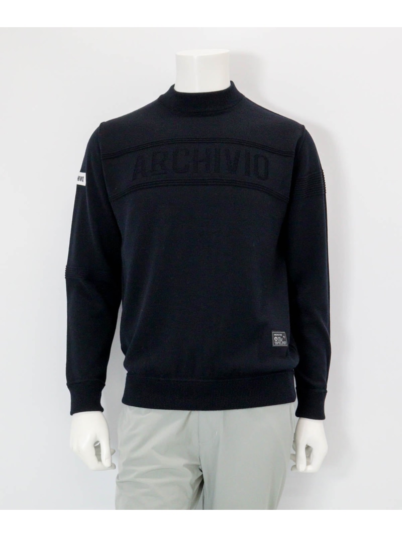 【SALE／40%OFF】ARCHIVIO 【アルチビオ堅苦しさ】【メンズ】羊毛100%地柄編みロゴタイプ編み物 アルチビオ トップス 編み物 カーキ緑であること 白いこと 黒いこと 赤いこと【RBA_E】【貨物輸送無料】