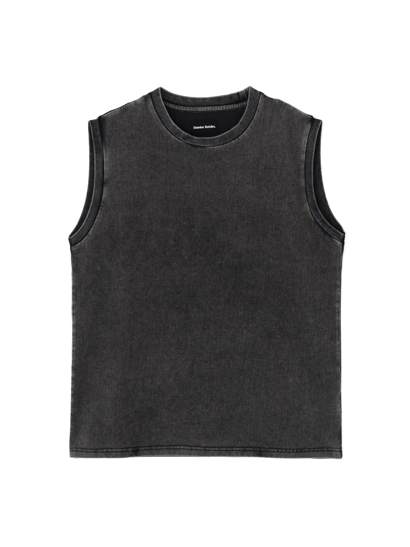 LHP DankeSchon/ダンケシェーン/PIGMENT NOSLEEVES エルエイチピー トップス ノースリーブ・貯蔵タンクいの一番 黒いこと 薄墨色【貨物輸送無料】
