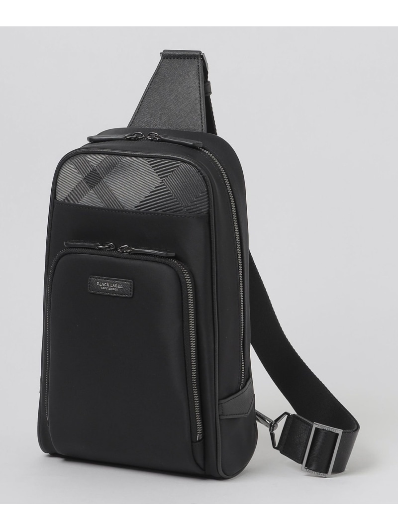 BLACK LABEL CRESTBRIDGE ナイロンコンビカルゼシャドークレストブリッジチェックビジネスボディバッグ ブルーレーベル / ブラックレーベル・クレストブリッジ バッグ その他のバッグ ブラック ネイビー【送料無料】