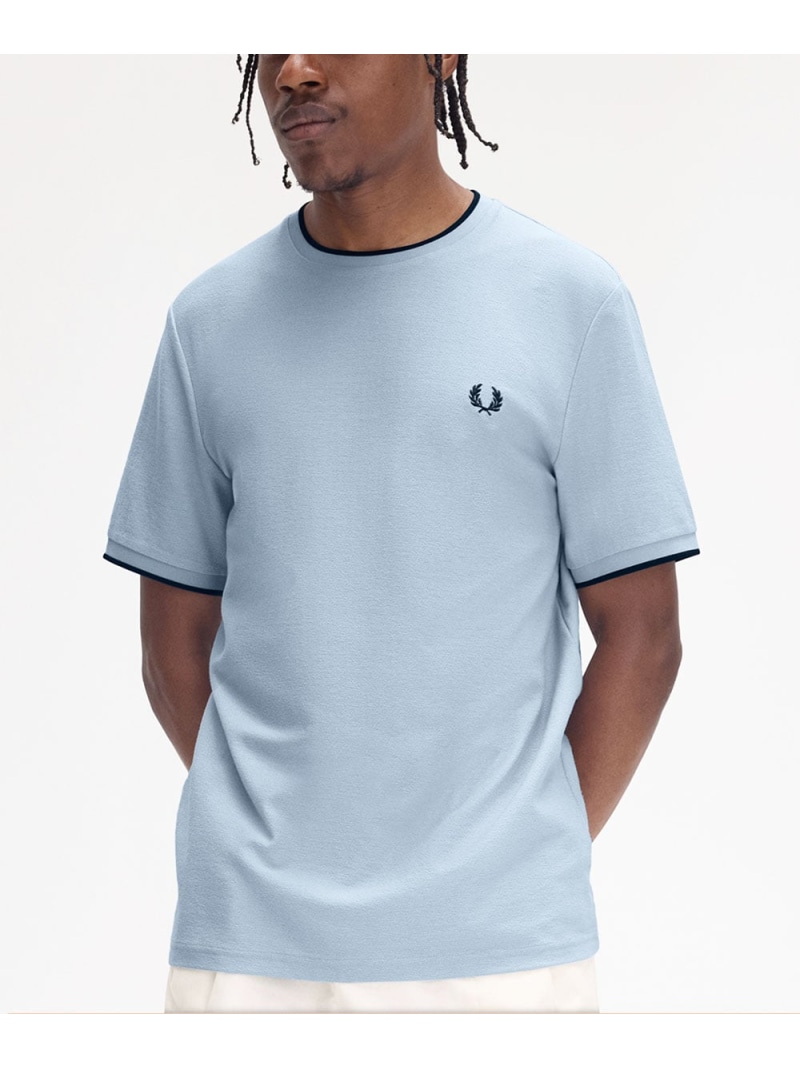FRED PERRY フレッドペリー Crepe Pique T-Shirt ブルーコムブルー トップス カットソー・Tシャツ【送料無料】｜ Fashion Men