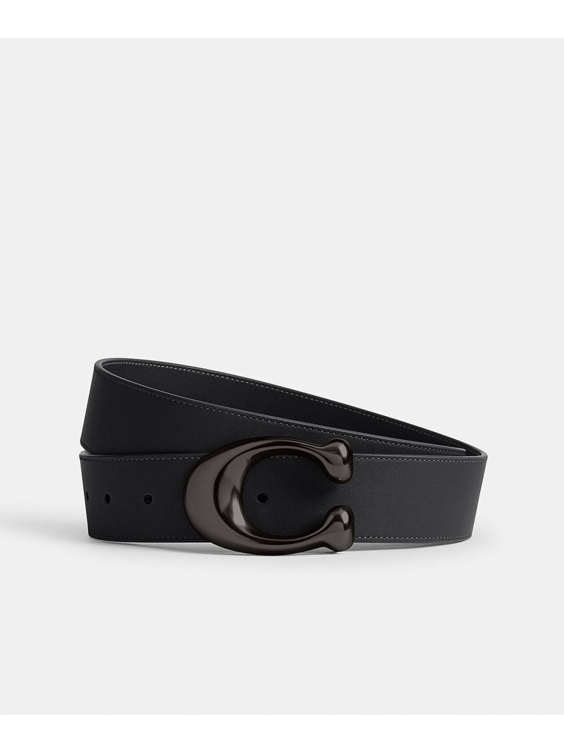 COACH スカルプテッド C バックル リバーシブル ベルト・38MM コーチ ファッション雑貨 ベルト ブラック【送料無料】 14,058円