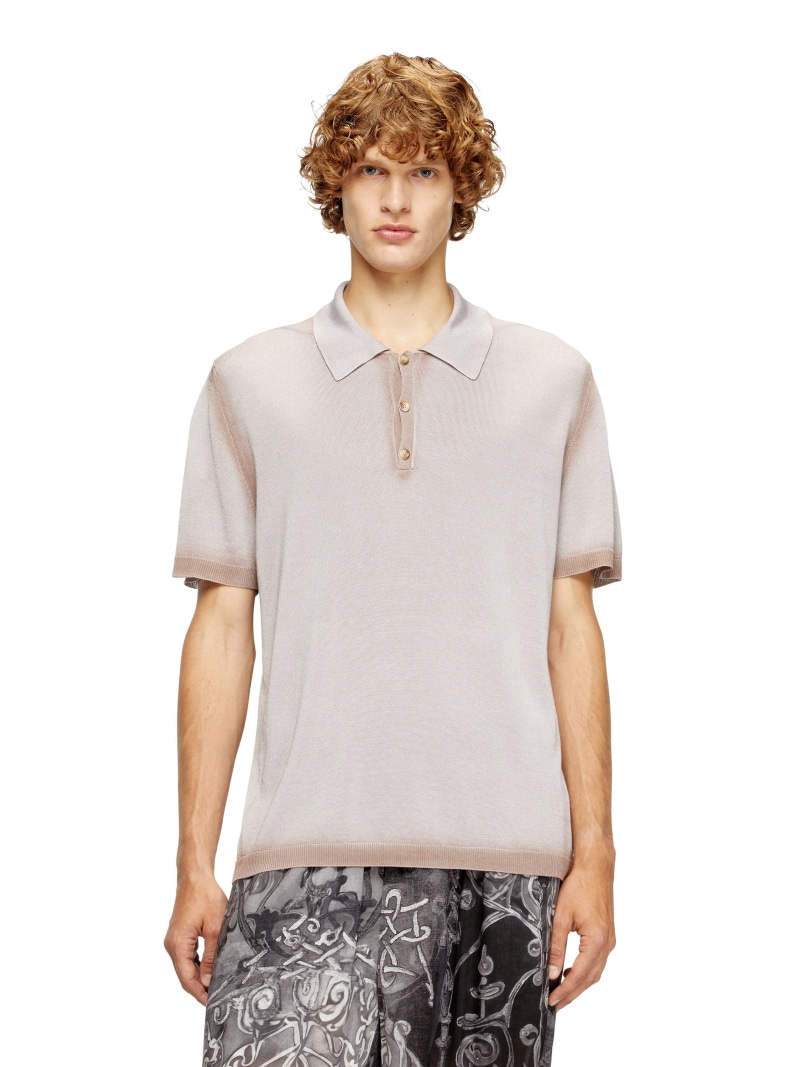 【SALE／40%OFF】DIESEL メンズ ポロ編み物 K-VIRTO ディーゼル トップス 編み物 赤銅色【RBA_E】【貨物輸送無料】