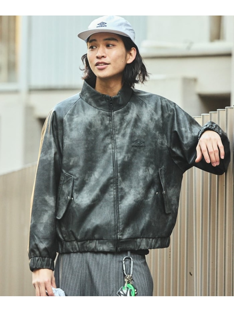 【SALE／10%OFF】UMBRO SP Leatherette Stand Collar Blouson フリークスストア ジャケット・アウター ブルゾン・ジャンパー ブラック ブラウン【RBA_E】【送料無料】