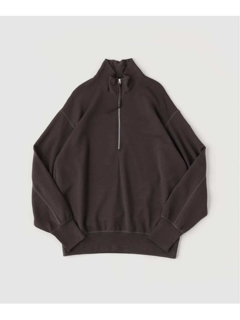 EDIFICE Product Twelve(プロダクトトゥエルブ)Super 140\u0027s Melino Wool Half Zip エディフィス ジャケット・アウター 上衣・前掛け 赤銅色【貨物輸送無料】 メンズファッション-コート・ジャケット