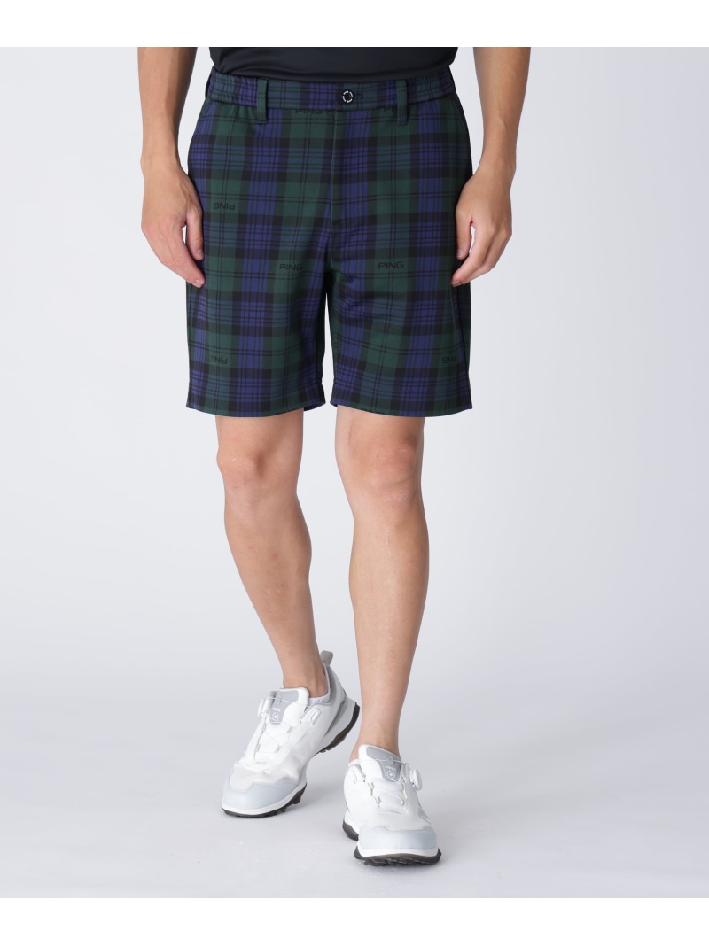 PING APPAREL 全方向ストレッチブラックウォッチショートパンツ ＜GOLD＞ (MENS) ピン アパレル トップス ベスト・ジレ ネイビー ブラック【送料無料】